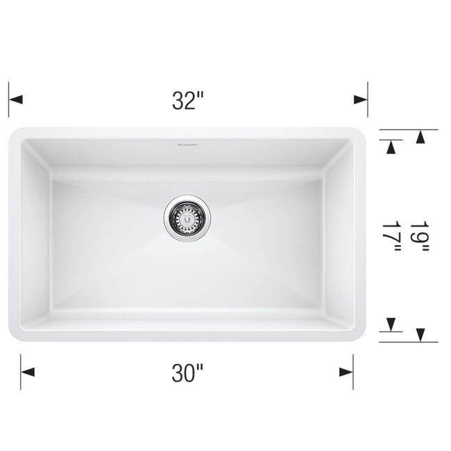 Blanco 440150 - 32" Precis Super Single Undermount Siligranit Kitchen Sink in White