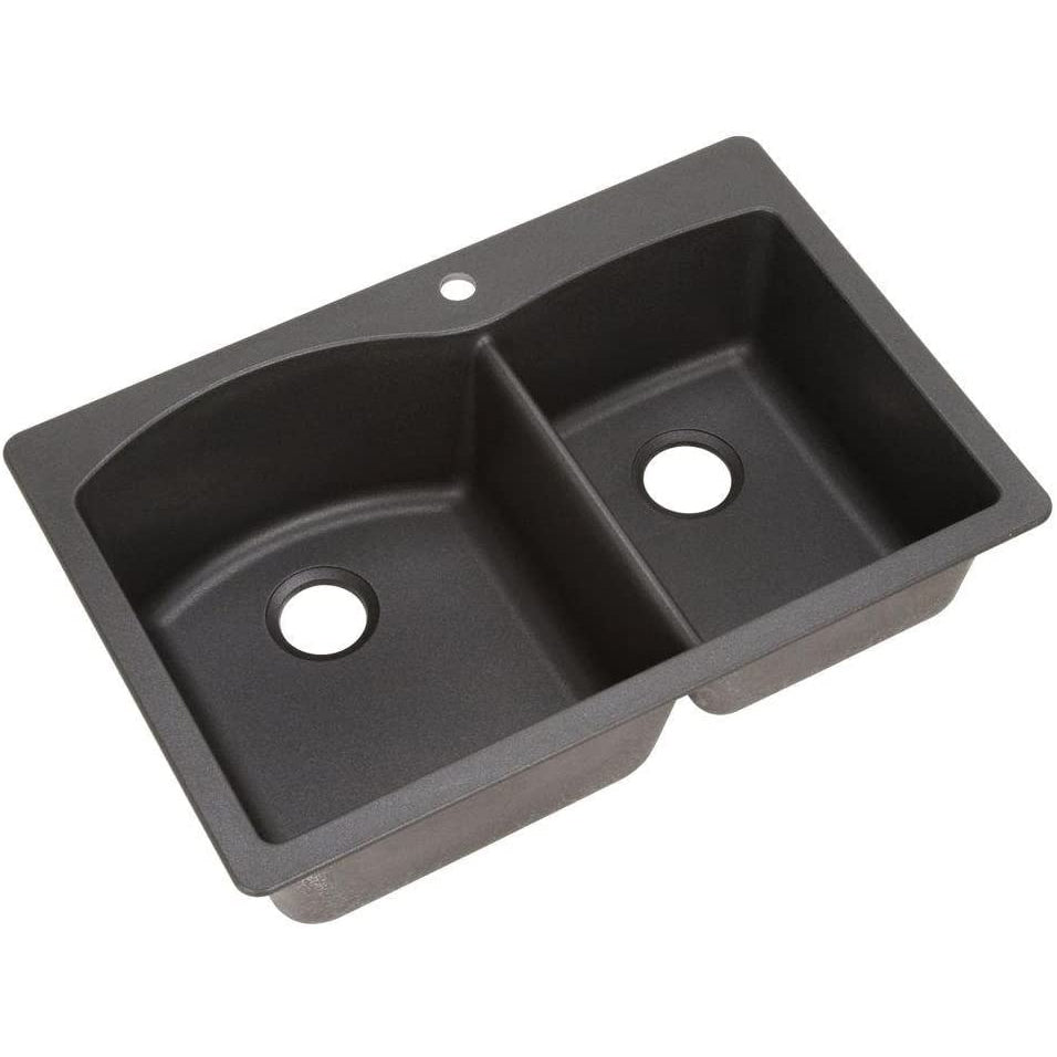 Diamond 1-3/4 Double Bowl Drop-In or Undermount Kitchen Sink, 33" X 22"  - Anthracite