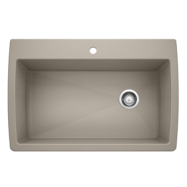 Blanco 441287 - 33.5" Diamond Super Single Dual Mount Siligranit Kitchen Sink in Truffle