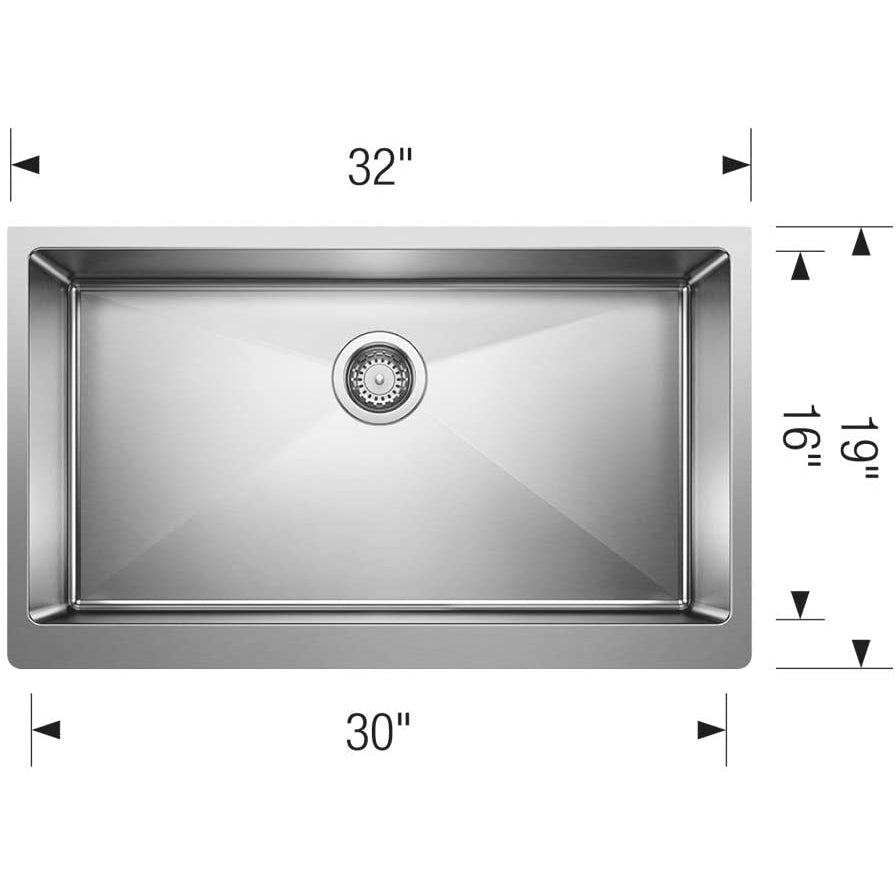 Quatrus R15 Apron-Front Kitchen Sink, Stainless Steel