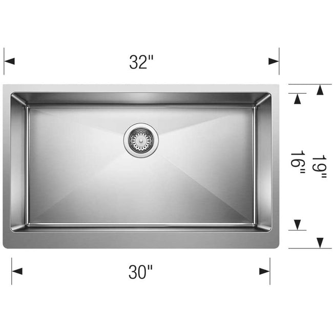 Quatrus R15 Apron-Front Kitchen Sink, Stainless Steel
