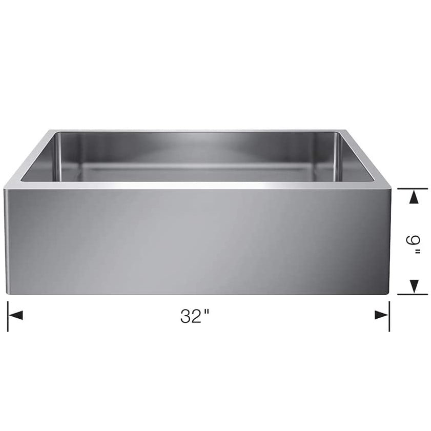 Quatrus R15 Apron-Front Kitchen Sink, Stainless Steel