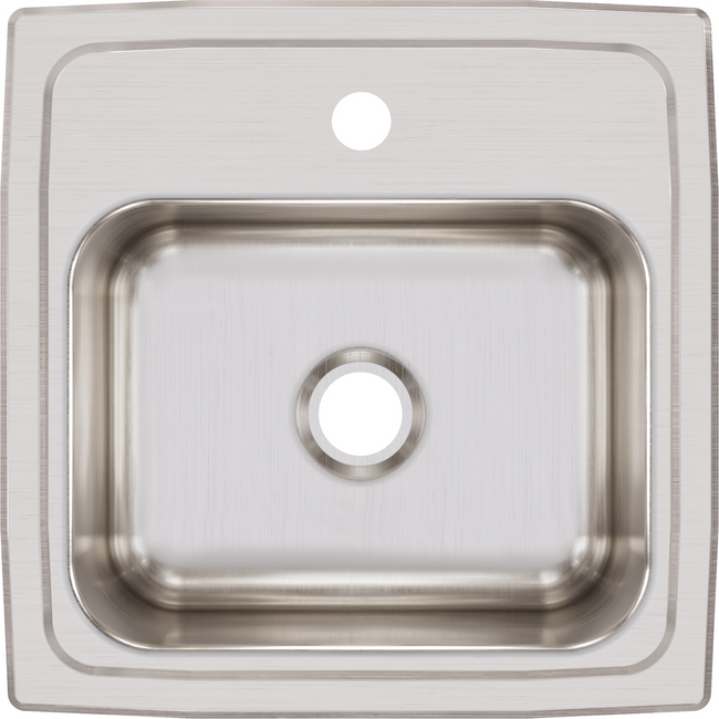 Elkay BLR151 - Elkay Lustertone Classic Stainless Steel 15" x 15" x 7-1/8", Single Bowl Drop-in Bar