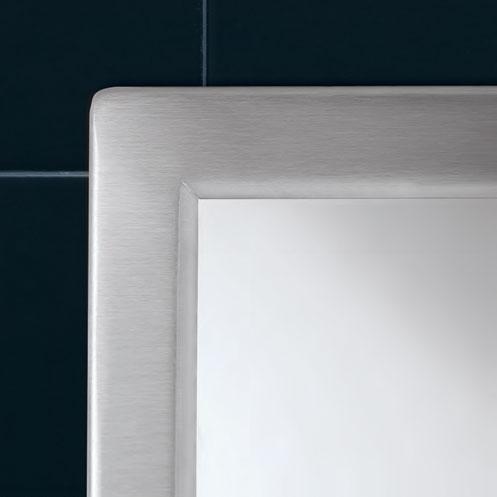 Bobrick 2908 1830 - 18" x 30" Welded Frame Tempered Glass Mirror in Polished Stainless Steel