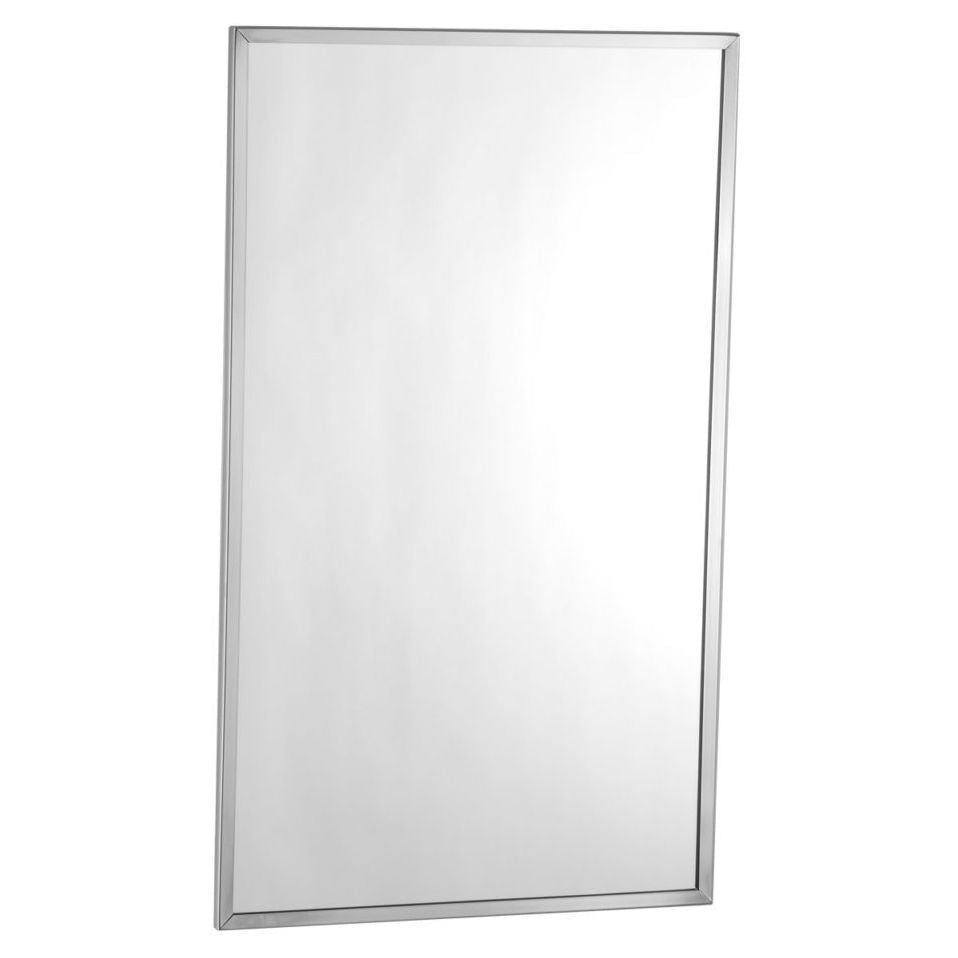 Bobrick 165 2436 - 24" x 36" Channel Frame Mirror in Polished Stainless Steel