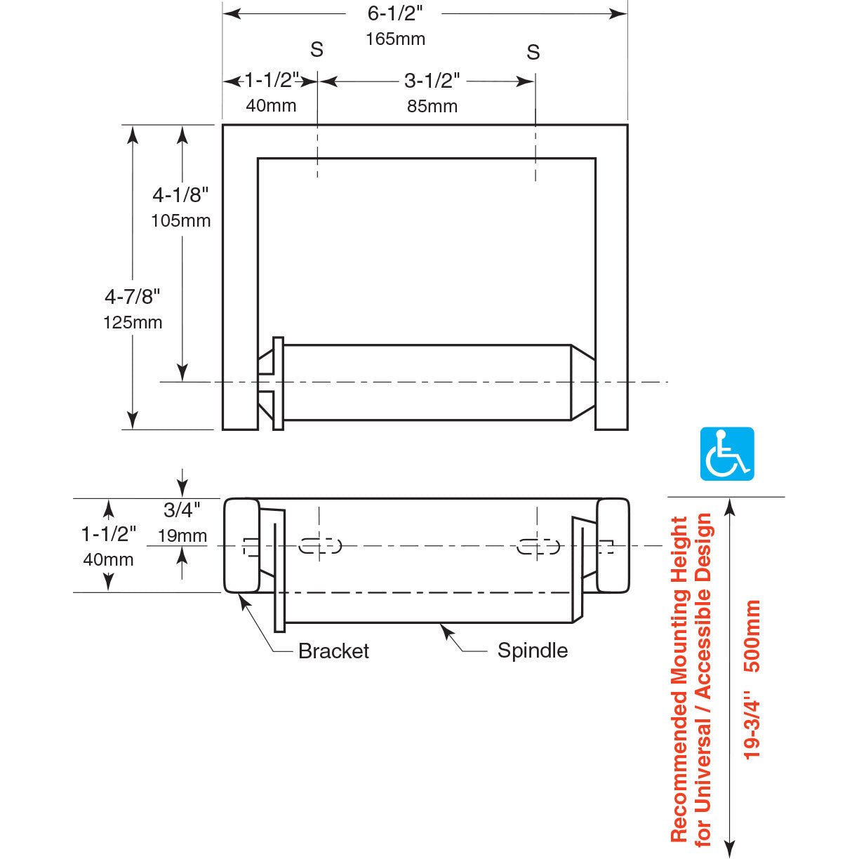 Bobrick 2730 - ClassicSeries Surface Mounted Cast Aluminum Toilet Tissue Holder Dispenser