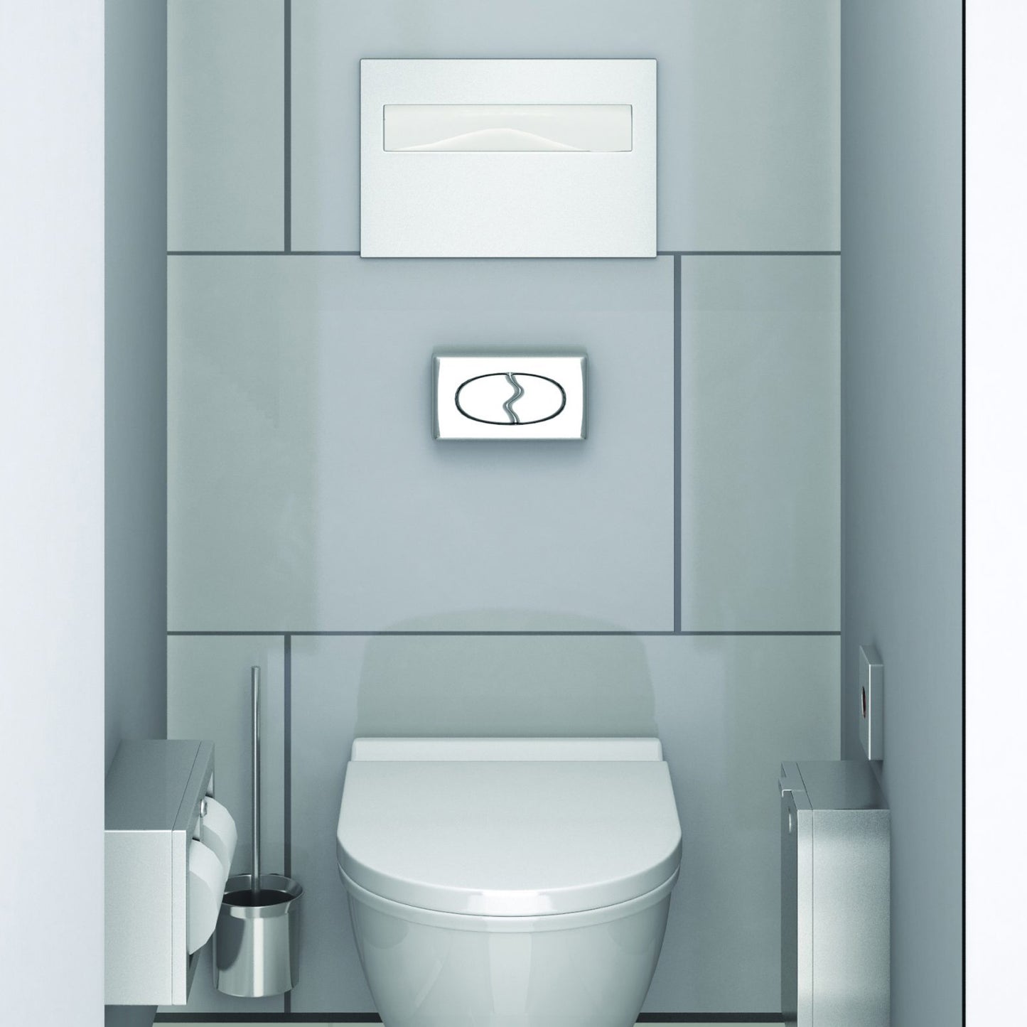 Bobrick 3013 - TrimLineSeries Recessed Seat Cover Dispenser in Satin Stainless Steel