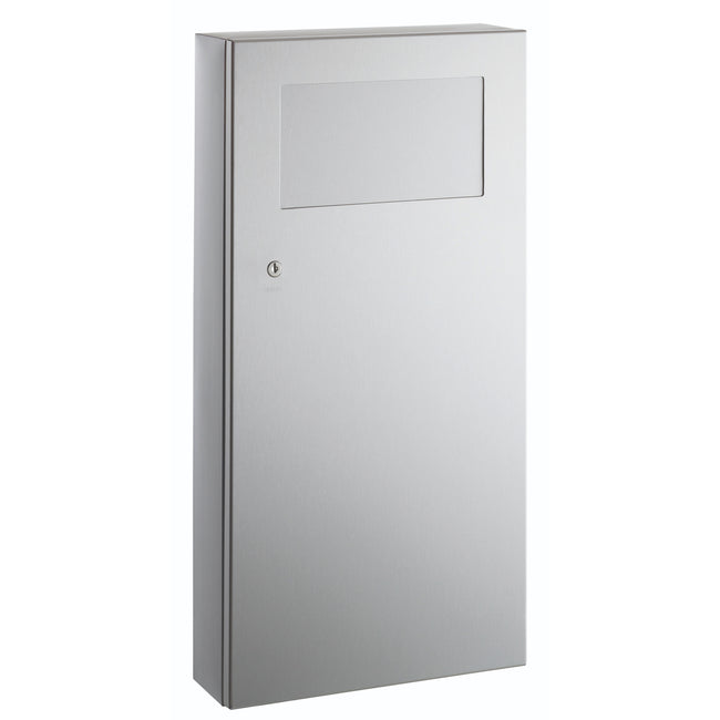 Bobrick 35639 - Surface-Mounted Waste Receptacle with Disposal Door in Satin Stainless Steel