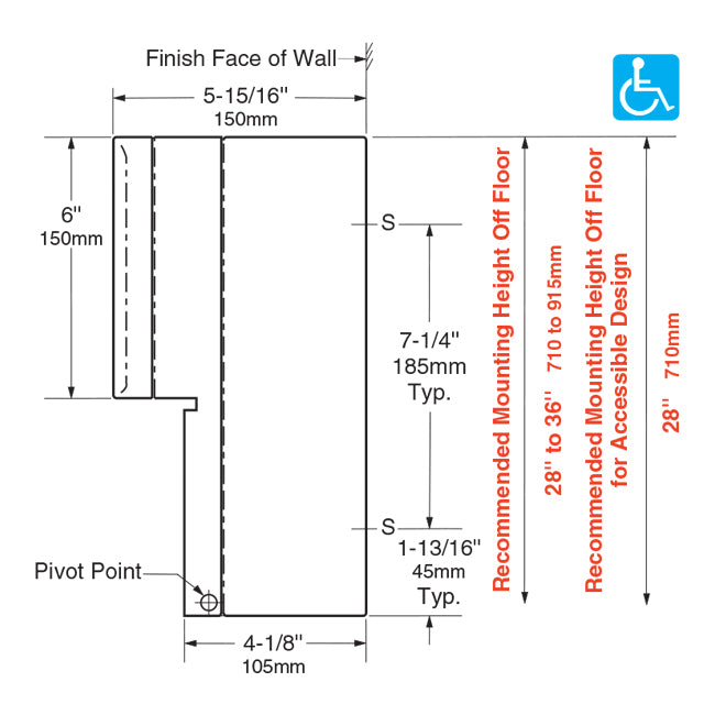 Bobrick 4288 - Surface Mounted Multi-Roll Toilet Tissue Dispenser in Satin Stainless Steel