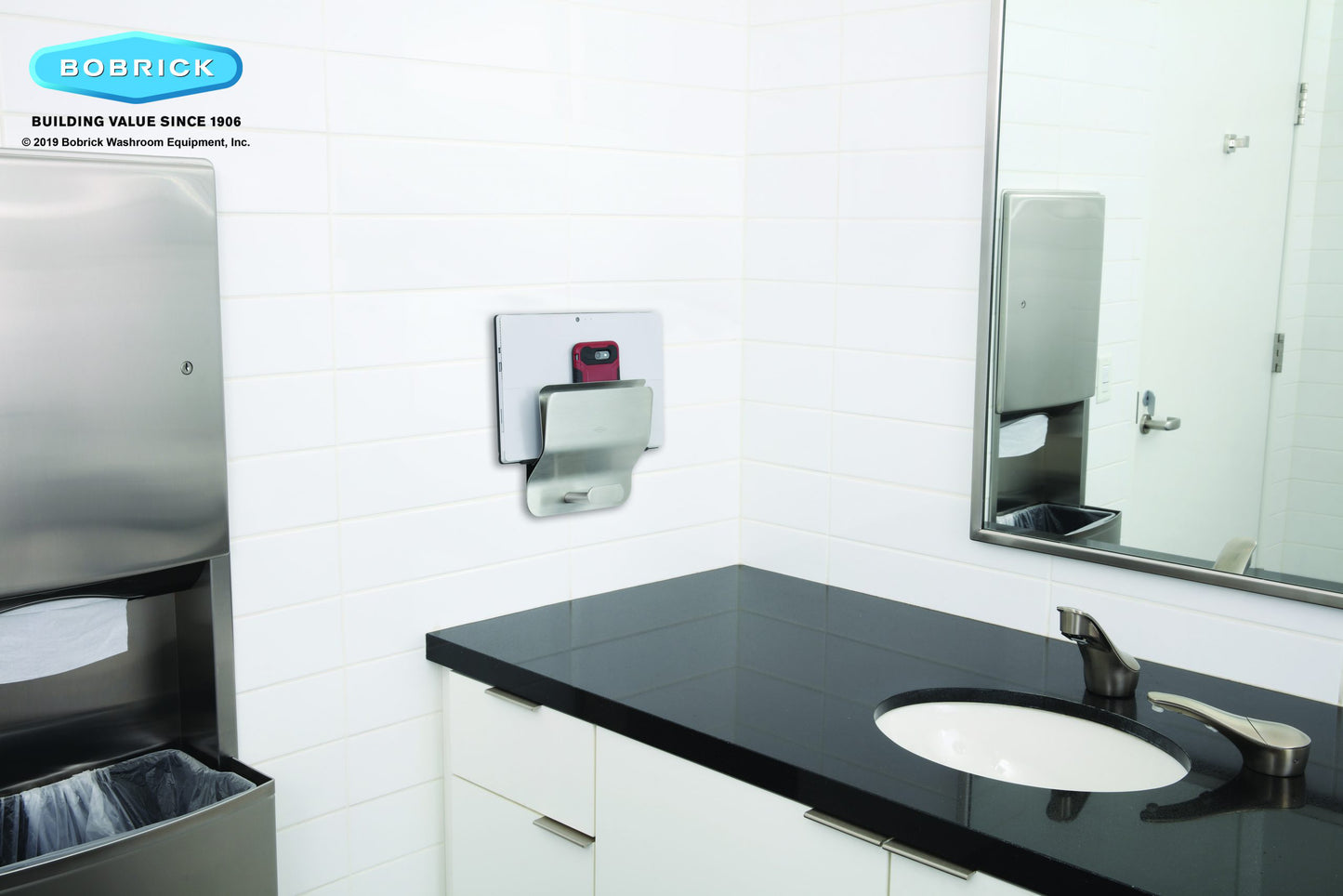 Bobrick 635 - Klutch and Mobile Device Holder in Satin Stainless Steel