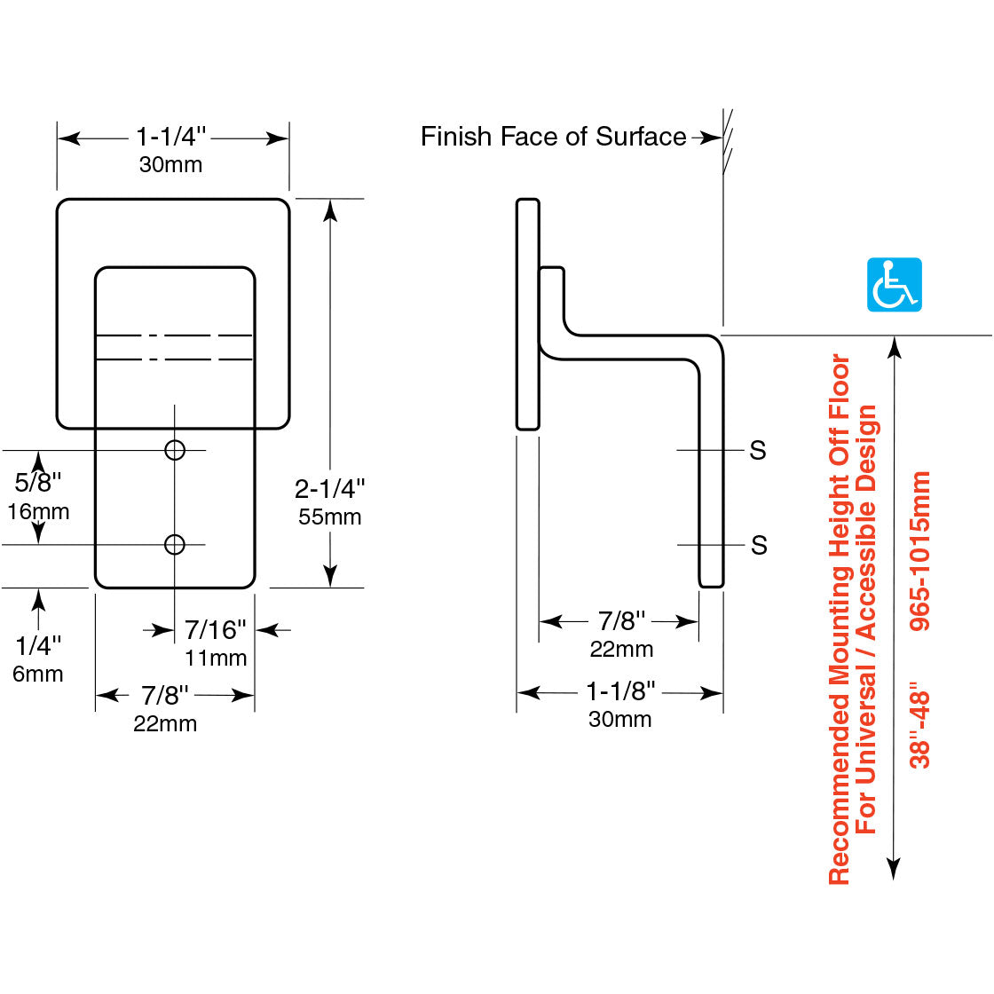 Bobrick 233 - Stainless Steel Clothes Hook