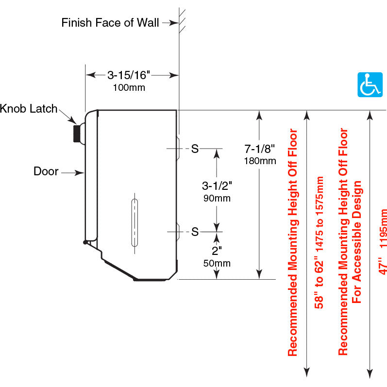 Bobrick 2621 - Classic Series Surface Mounted Paper Towel Dispenser in Satin Stainless Steel