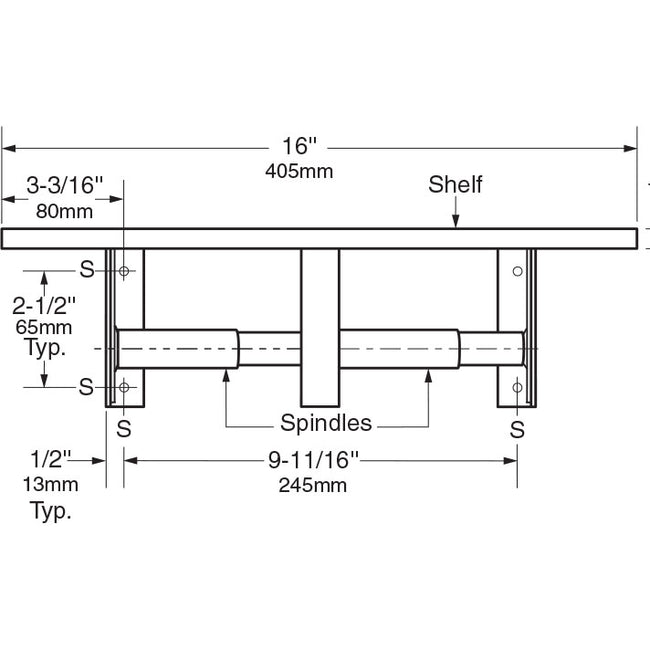 Bobrick 2840 - Toilet Tissue Dispenser with Utility Shelf in Satin Stainless Steel