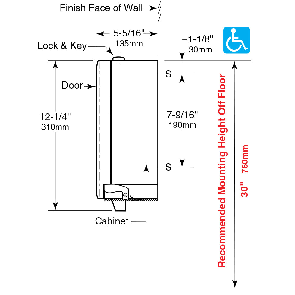 Bobrick 2892 - Surface Mounted Twin Jumbo-Roll Toilet Tissue Dispenser in Satin Stainless Steel