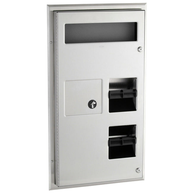 Bobrick 357 - ClassicSeries Partition Mounted, Seat Cover, Sanitary Disposal, Toilet Tissue Dispense