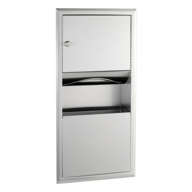 Bobrick 369 - ClassicSeries Recessed Paper Towel Dispenser & Waste Receptacle in Satin Stainless Ste