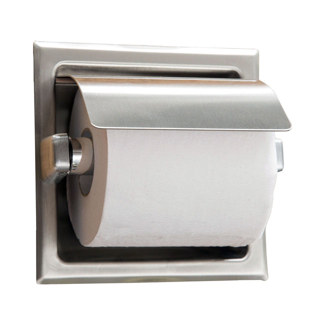 Bobrick 6697 - Recessed Toilet Tissue Dispenser with Hood in Satin Stainless Steel