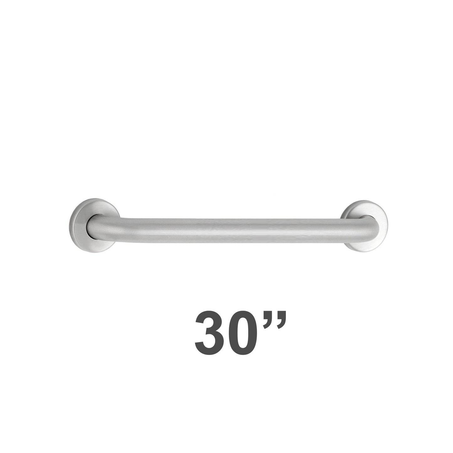 Bobrick 6806x30 - 1/2" Diameter x 30" Length  Straight Grab Bar with Concealed Mounting Snap Flange-