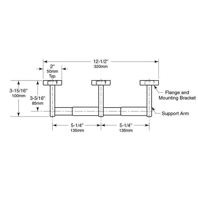 Bobrick 6867 - Surface Mounted Dual-Roll Toilet Tissue Dispenser in Satin Stainless Steel
