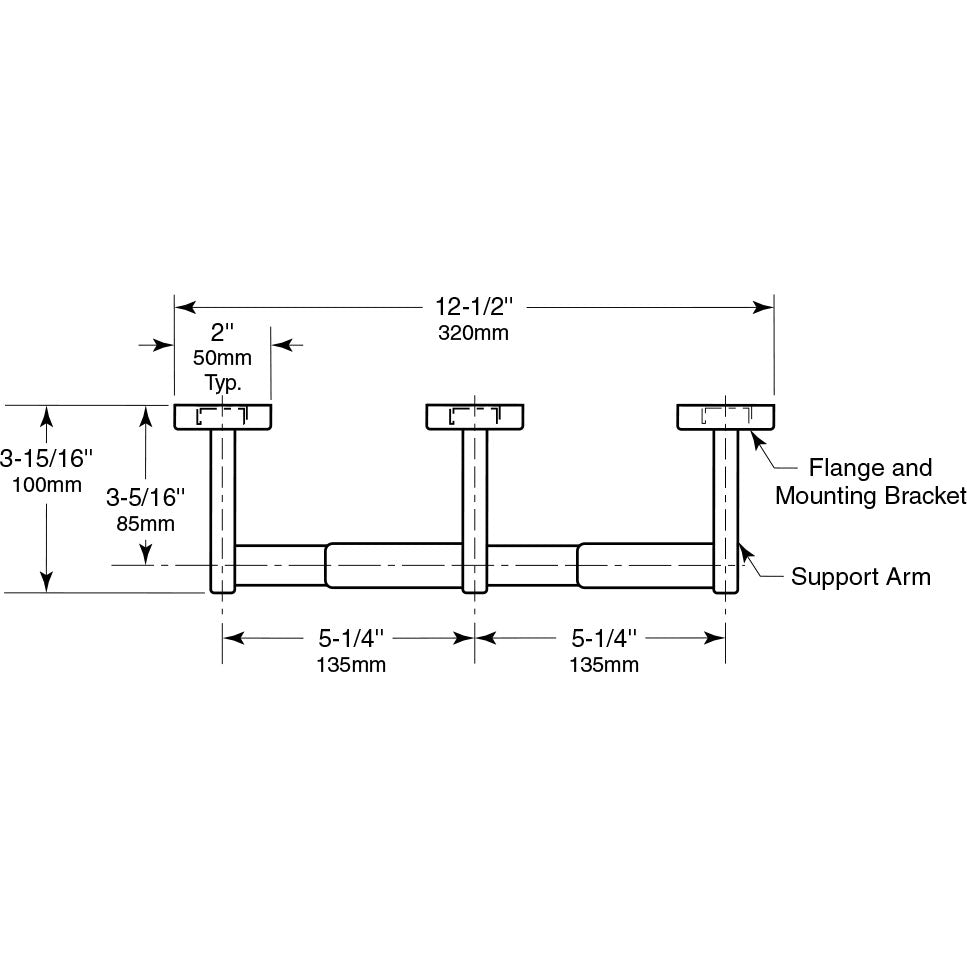 Bobrick 686 - Surface-Mounted Double Roll Toilet Tissue Dispenser in Polished Stainless Steel