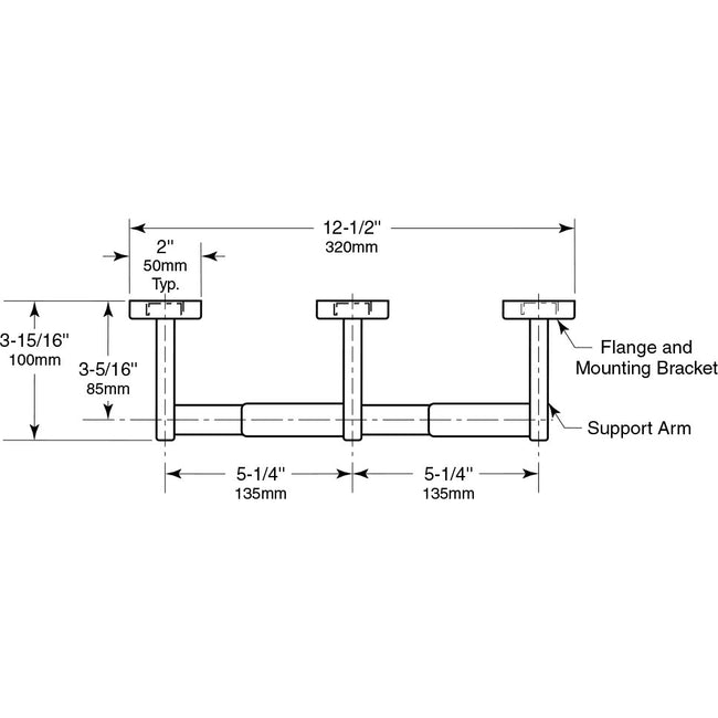 Bobrick 686 - Surface-Mounted Double Roll Toilet Tissue Dispenser in Polished Stainless Steel