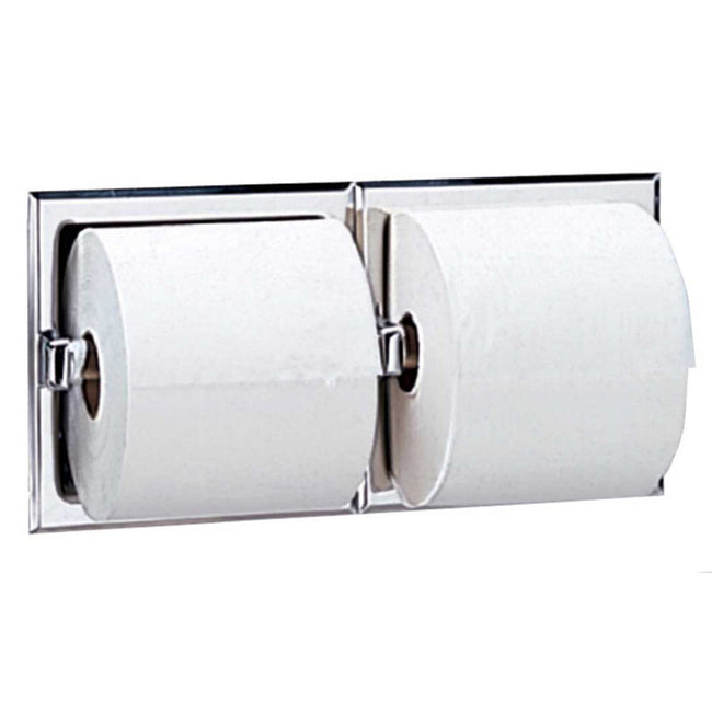 Bobrick 697 - Recessed Dual-Roll Toilet Tissue Dispenser in Polished Stainless Steel