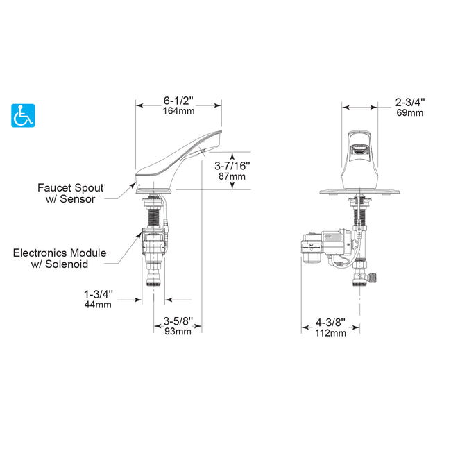 Bobrick 8878 - Designer Series Touch Free Faucet in Polished Chrome