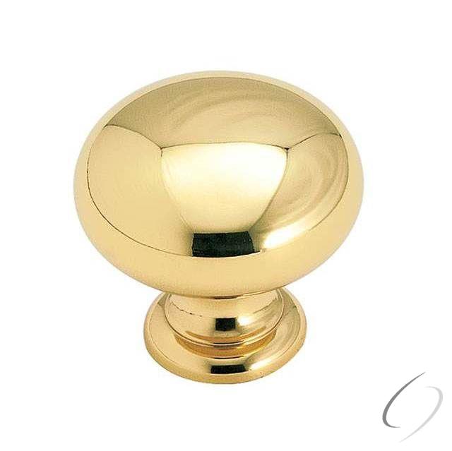 Amerock BP1950B 1-1/4" (32 mm) Diameter Brass Classics Cabinet Knob Bright Solid Brass Finish