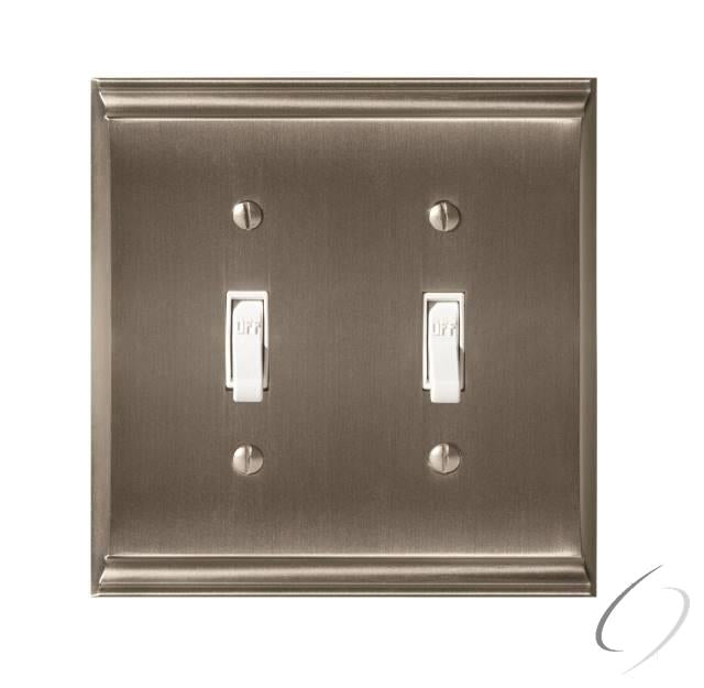BP36501G10 4-9/10" x 4-7/10" Candler Double Toggle Wall Plate Satin Nickel Finish