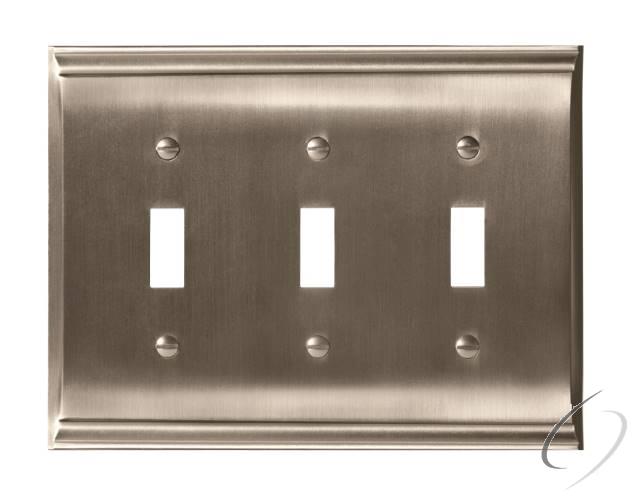 BP36502G10 4-9/10" x 6-1/2" Candler Triple Toggle Wall Plate Satin Nickel Finish