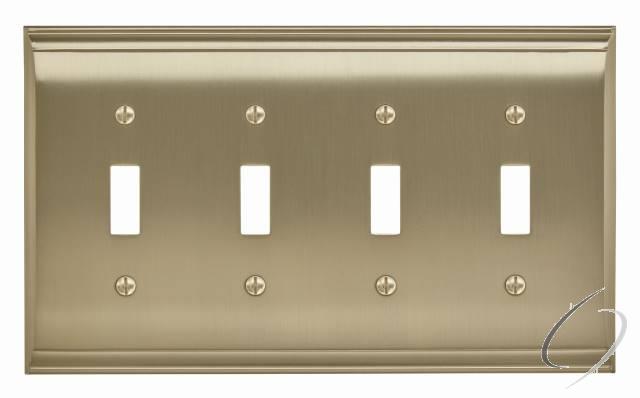 BP36503BBZ 4-9/10" x 6-1/2" Candler Triple Toggle Wall Plate Golden Champagne Finish