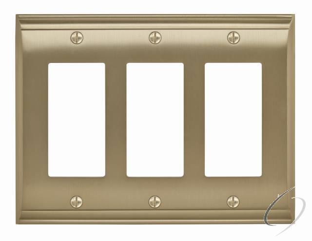 BP36506BBZ 8-3/10" x 6-3/10" Candler Triple Rocker Wall Plate Golden Champagne Finish