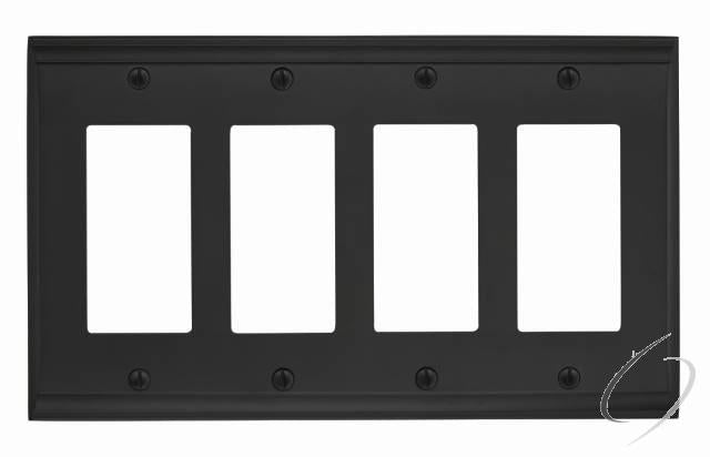 BP36507BBR 9-17/20" x 6-3/10" Candler Quad Rocker Wall Plate Black Bronze Finish