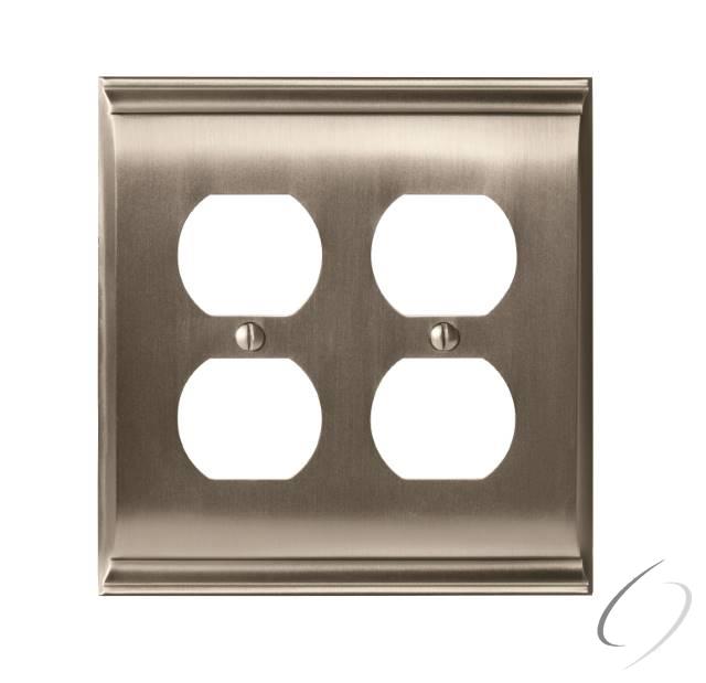 BP36509G10 7-3/10" x 4-3/4" Candler Double Outlet Wall Plate Satin Nickel Finish