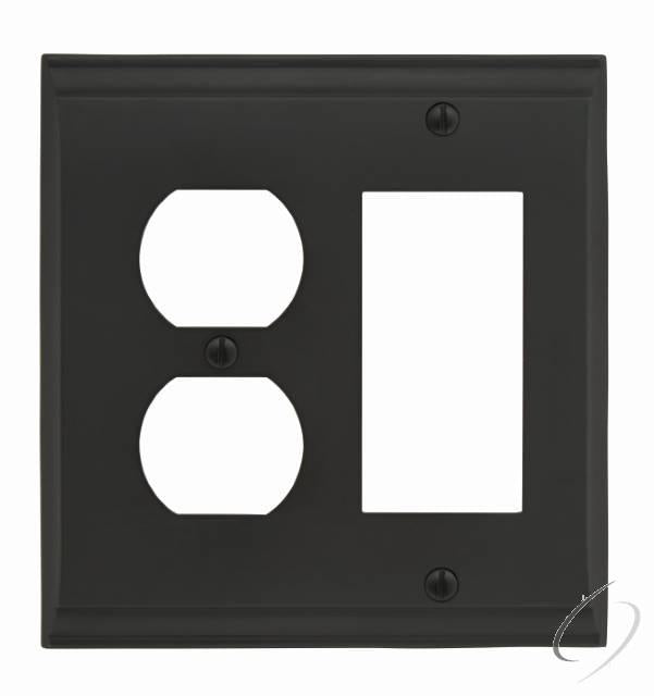 BP36511BBR 8-3/10" x 6-3/10" Candler Outlet and Rocker Wall Plate Black Bronze Finish