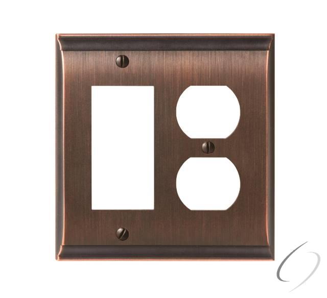 BP36511ORB 8-3/10" x 6-3/10" Candler Outlet and Rocker Wall Plate Oil Rubbed Bronze Finish