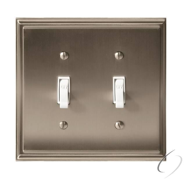 BP36515G10 7-3/10" x 4-3/4" Mulholland Double Toggle Wall Plate Satin Nickel Finish