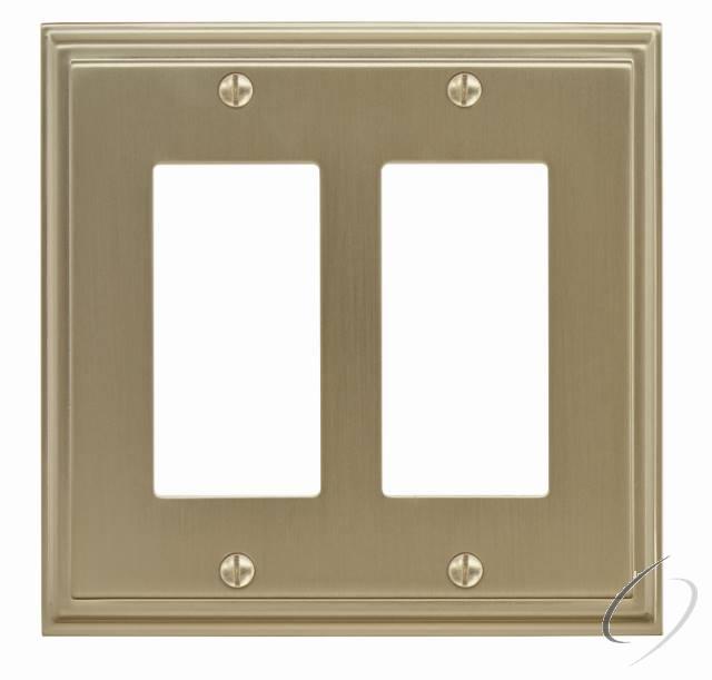 BP36519BBZ 7-3/10" x 4-3/4" Mulholland Double Rocker Wall Plate Golden Champagne Finish