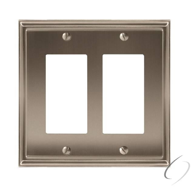 BP36519G10 7-3/10" x 4-3/4" Mulholland Double Rocker Wall Plate Satin Nickel Finish