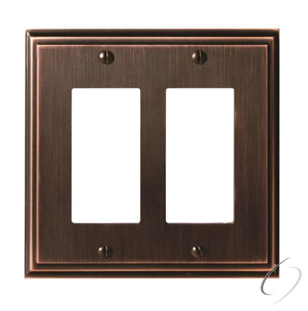 BP36519ORB 7-3/10" x 4-3/4" Mulholland Double Rocker Wall Plate Oil Rubbed Bronze Finish