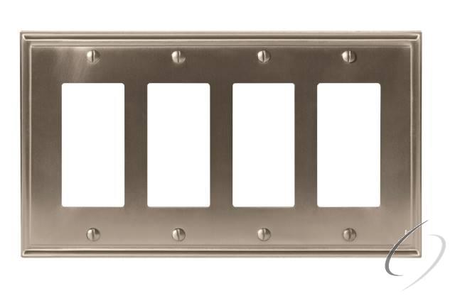 BP36521G10 7-3/10" x 4-3/4" Mulholland Quad Rocker Wall Plate Satin Nickel Finish