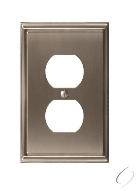 BP36522G10 8-3/10" x 6-3/10" Mulholland Single Outlet Wall Plate Satin Nickel Finish