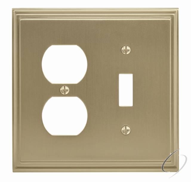 BP36524BBZ 11-3/5" x 6-3/10" Mulholland Outlet and Toggle Wall Plate Golden Champagne Finish