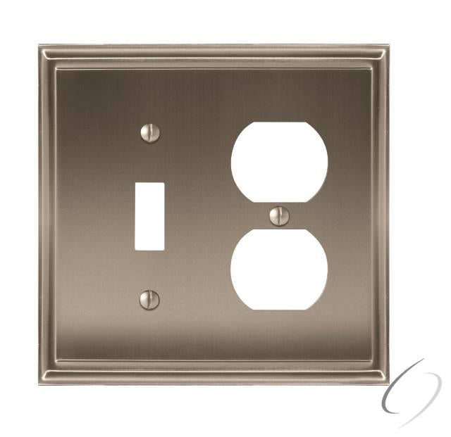 BP36524G10 11-3/5" x 6-3/10" Mulholland Outlet and Toggle Wall Plate Satin Nickel Finish