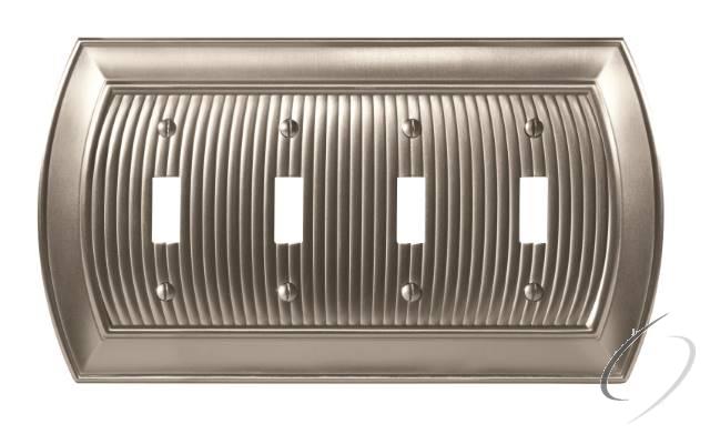 BP36531G10 8-3/10" x 6-3/10" Allison Quad Toggle Wall Plate Satin Nickel Finish