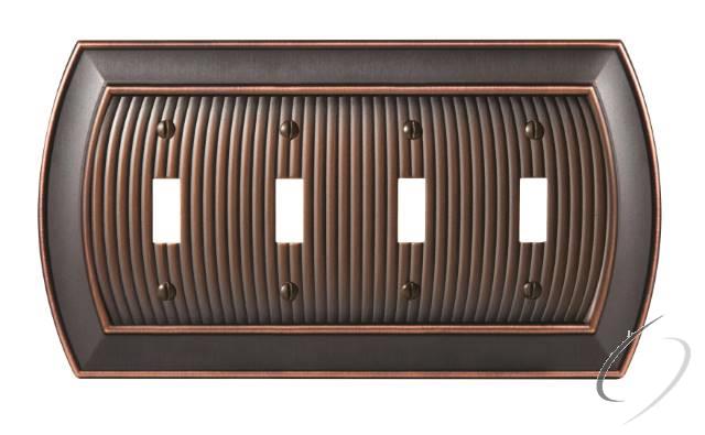 BP36531ORB 8-3/10" x 6-3/10" Allison Quad Toggle Wall Plate Oil Rubbed Bronze Finish