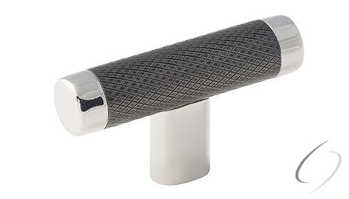 Amerock BP36556PNGM 2-5/8" (67 mm) Esquire T Cabinet Knob Bright Nickel by Gunmetal Finish