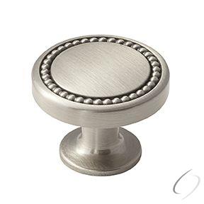 Amerock BP36580G10 1-3/8" (35 mm) Diameter Carolyne Beaded Round Cabinet Knob Satin Nickel Finish
