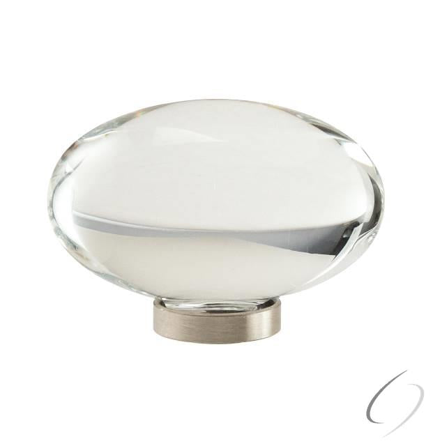 Amerock BP36651CG10 1-3/4" (44 mm) Round Glacio Crystal Cabinet Knob Satin Nickel Finish