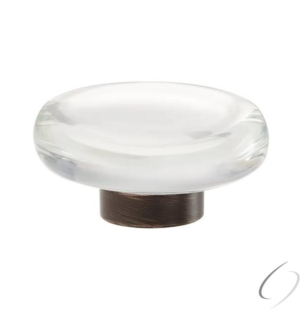 Amerock BP36652CORB 1-3/4" (44 mm) Flat Glacio Crystal Cabinet Knob Oil Rubbed Bronze Finish
